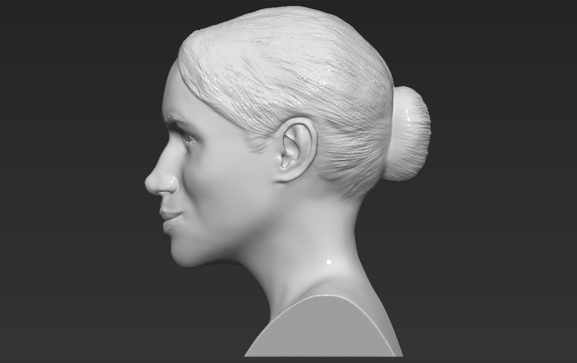 Meghan Markle bust ready for full color 3D printing 3D print model_25
