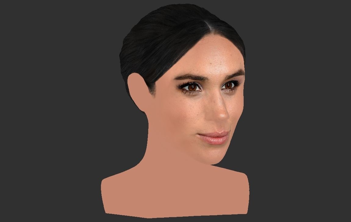 Meghan Markle bust ready for full color 3D printing 3D print model_21