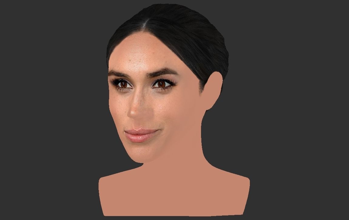 Meghan Markle bust ready for full color 3D printing 3D print model_20