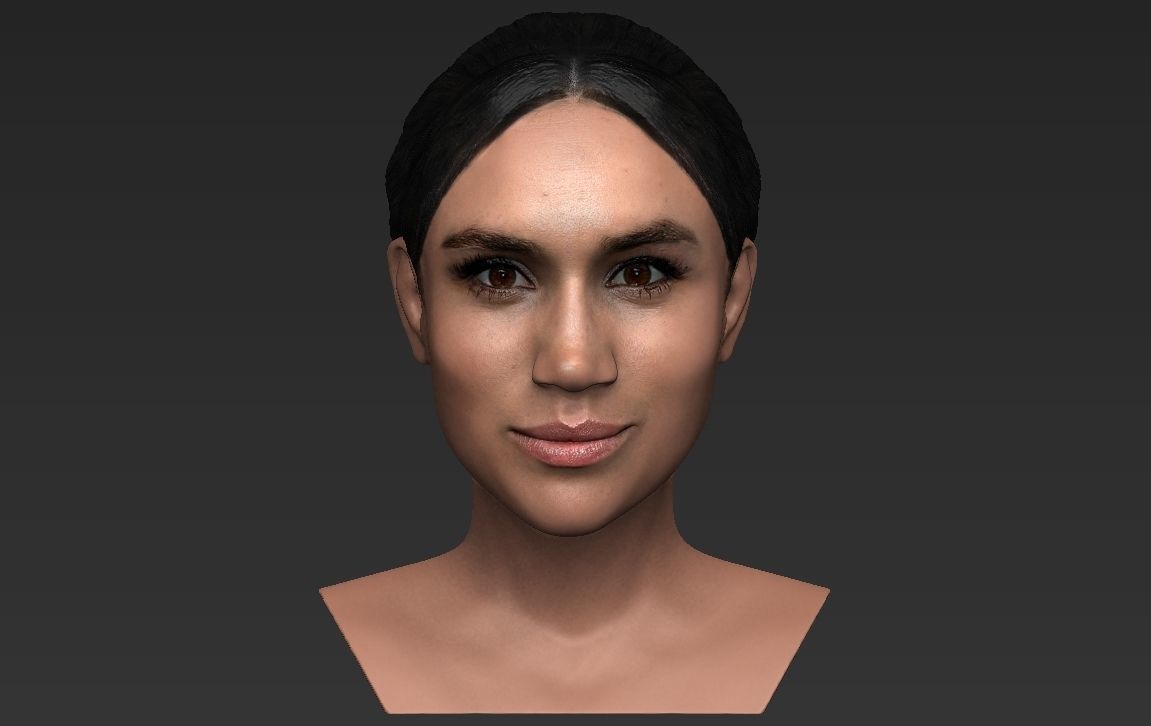 Meghan Markle bust ready for full color 3D printing 3D print model_16
