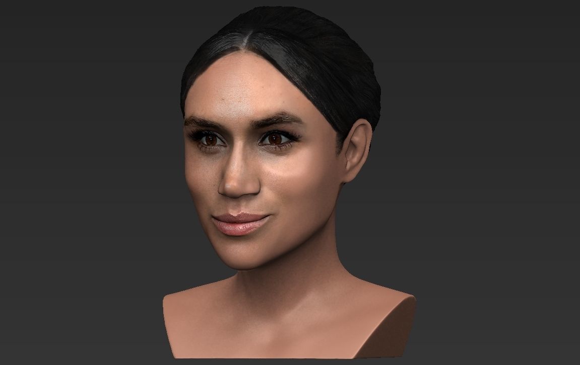 Meghan Markle bust ready for full color 3D printing 3D print model_18