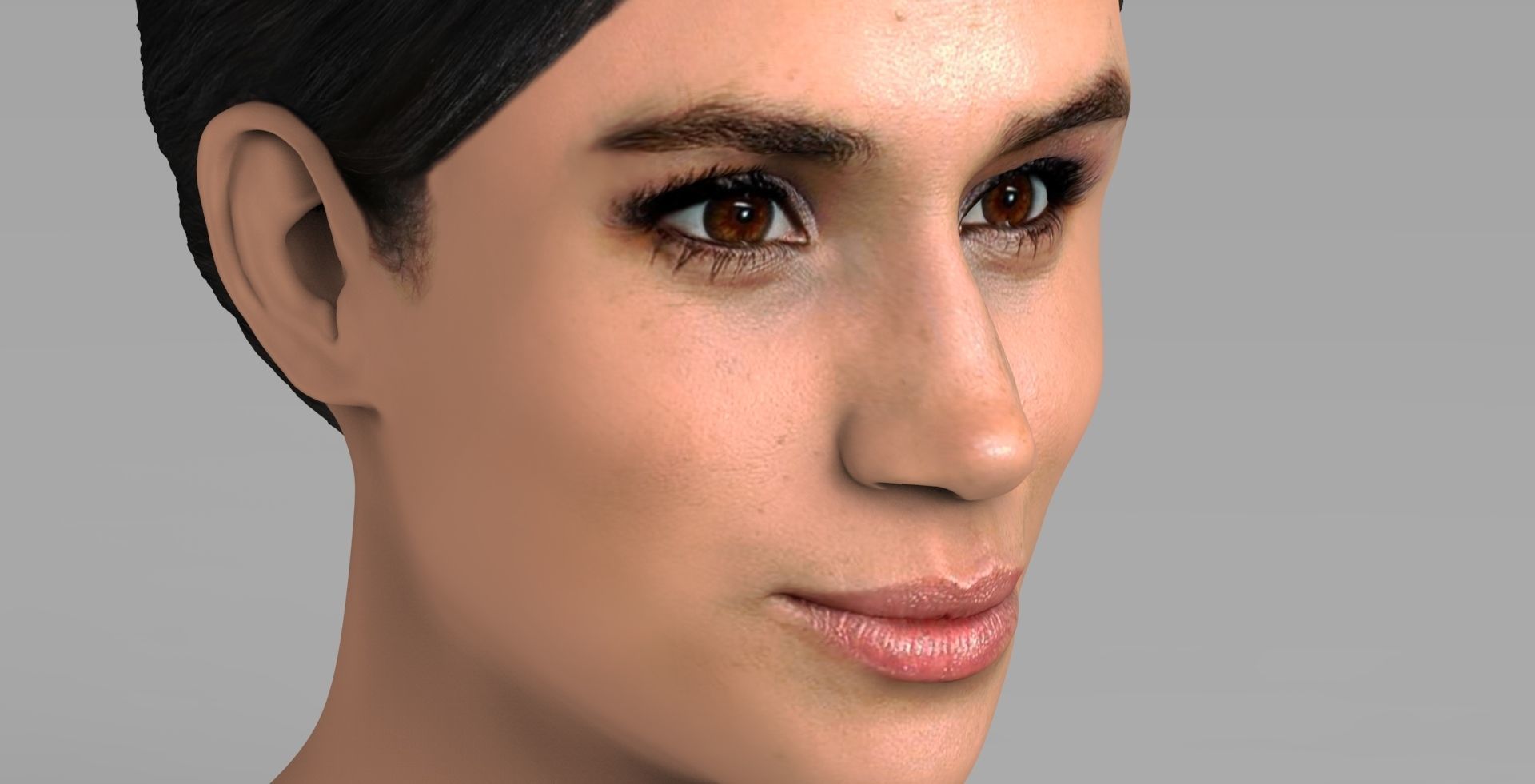 Meghan Markle bust ready for full color 3D printing 3D print model_12