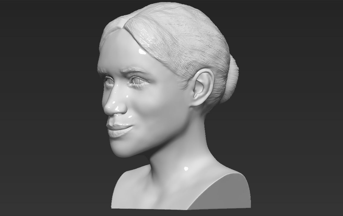 Meghan Markle bust ready for full color 3D printing 3D print model_24