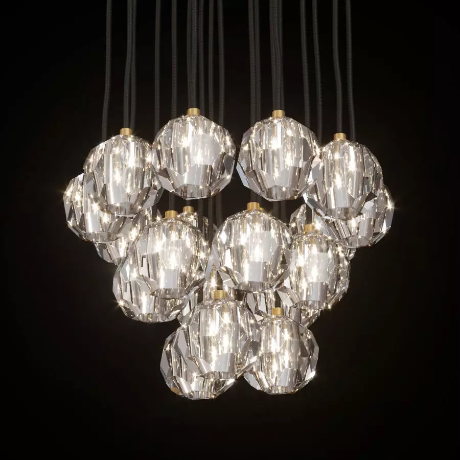 RH BOULE DE CRISTAL ROUND CLUSTER CHANDELIER 19 Brass 3D model_0