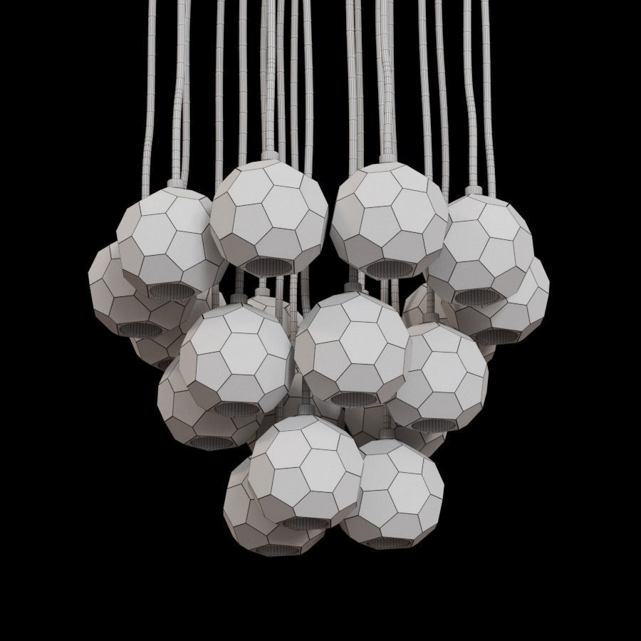 RH BOULE DE CRISTAL ROUND CLUSTER CHANDELIER 19 Brass 3D model_1