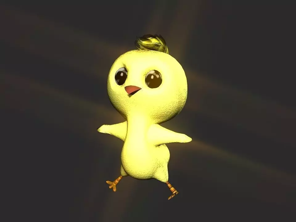 Chickeen puppet Low-poly 3D model_0