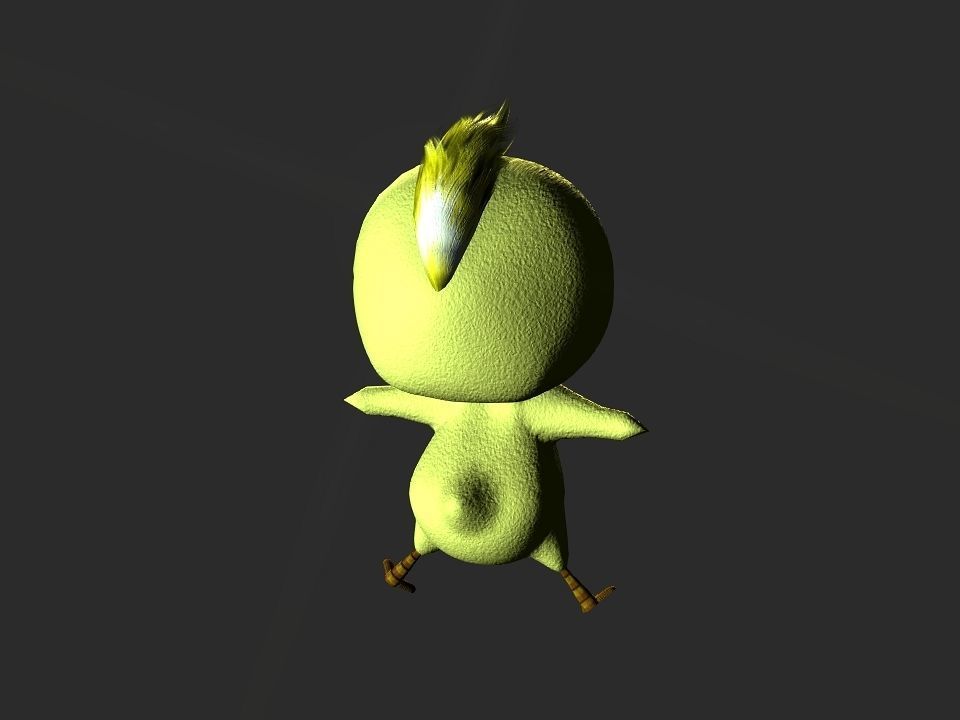Chickeen puppet Low-poly 3D model_2