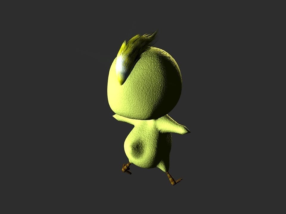 Chickeen puppet Low-poly 3D model_3