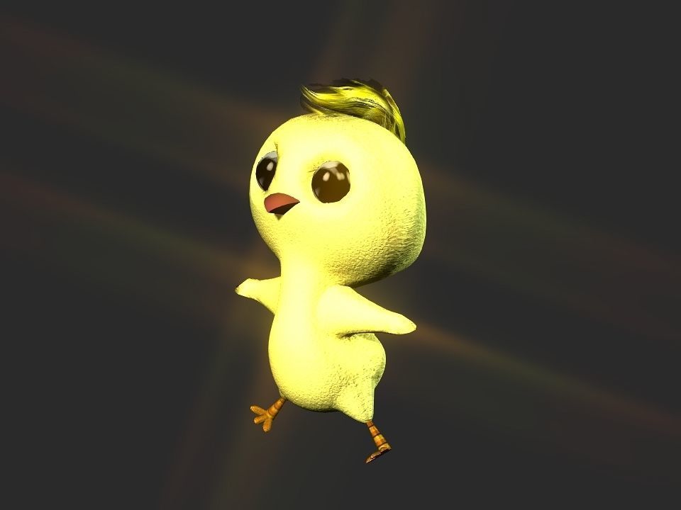 Chickeen puppet Low-poly 3D model_1