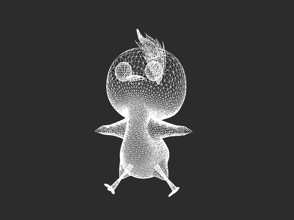 Chickeen puppet Low-poly 3D model_39