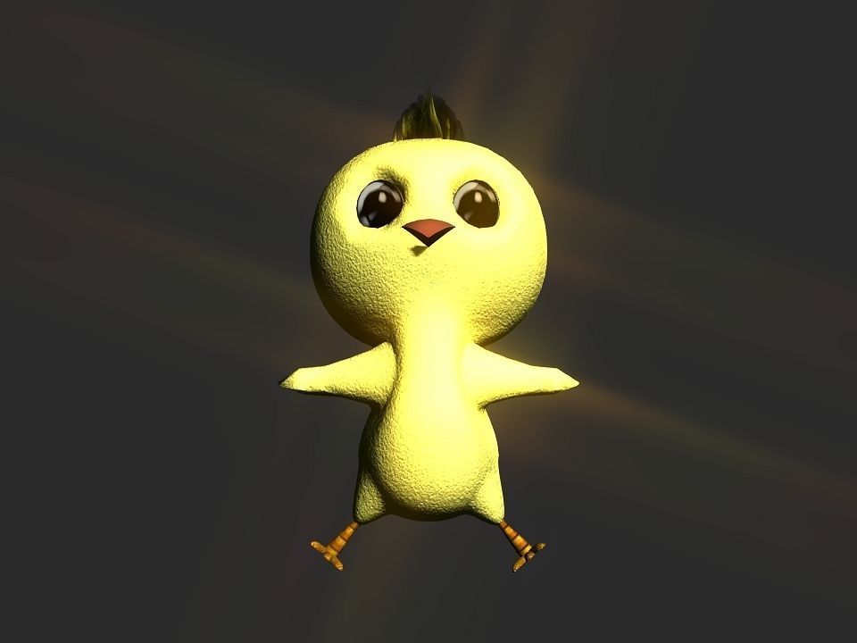 Chickeen puppet Low-poly 3D model_13