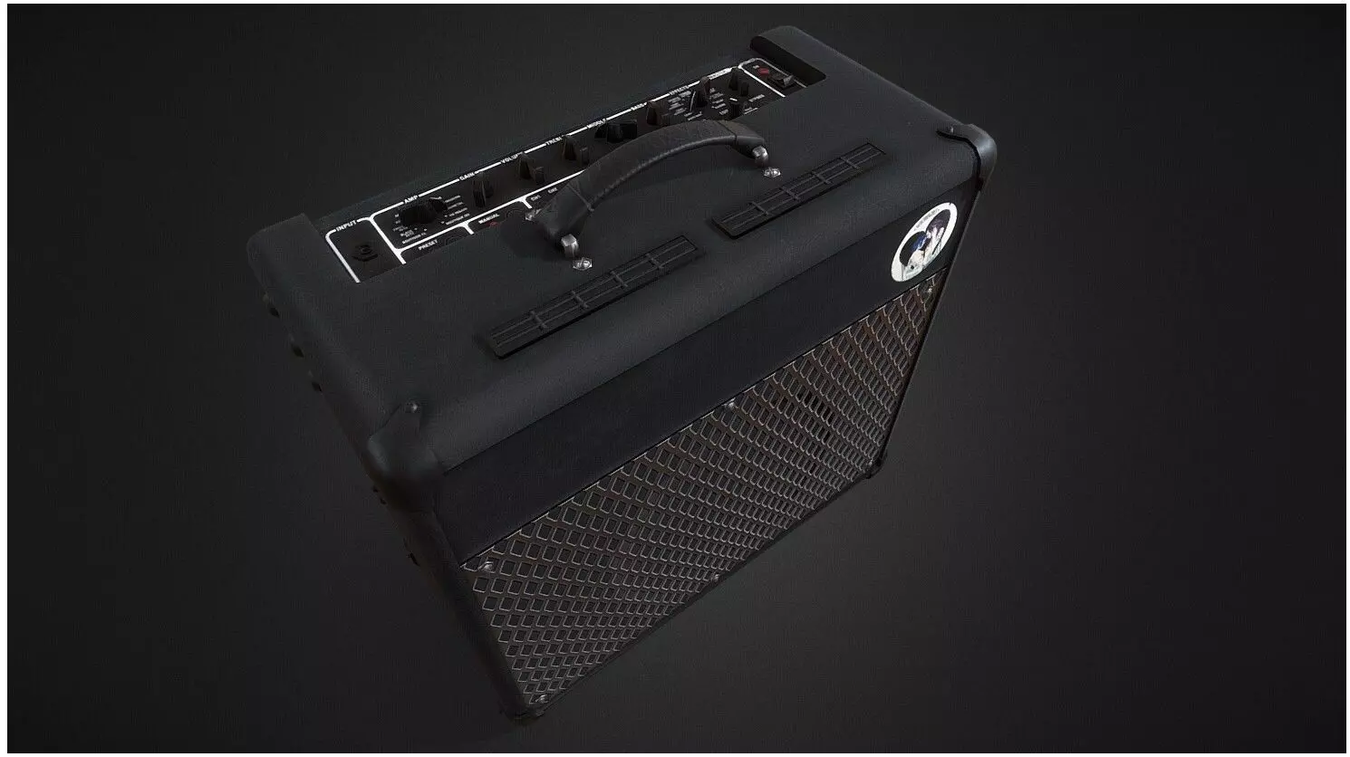 Vox guitar amp Low-poly 3D model_0