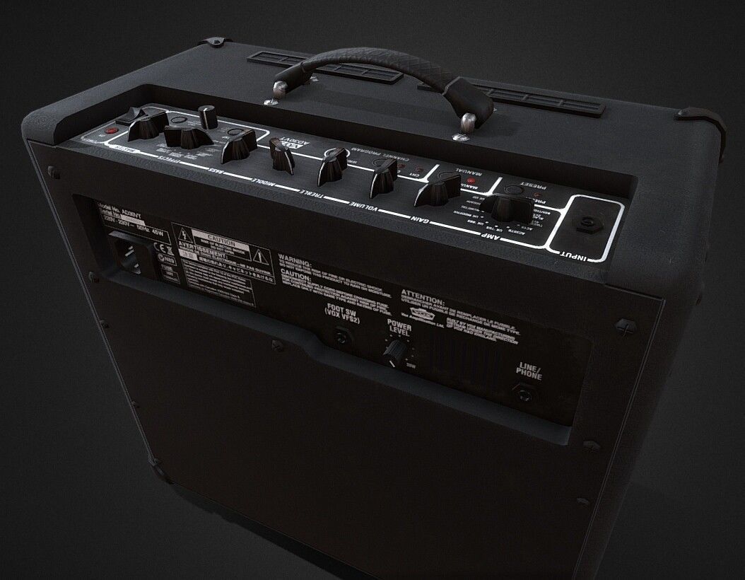 Vox guitar amp Low-poly 3D model_3