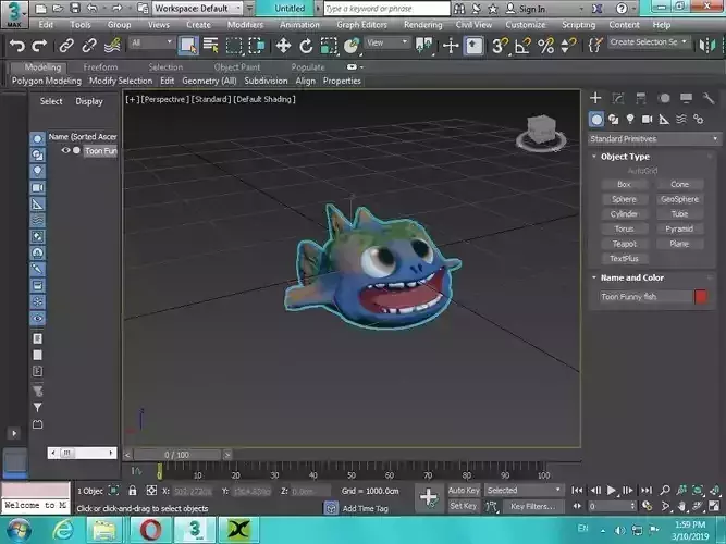 Cute toon fish 3D print 3D print model