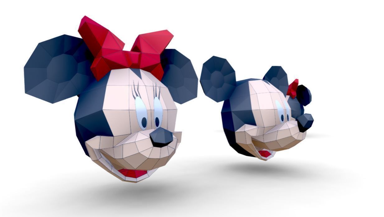Mickey mouse and Minnie mouse 3D model_7