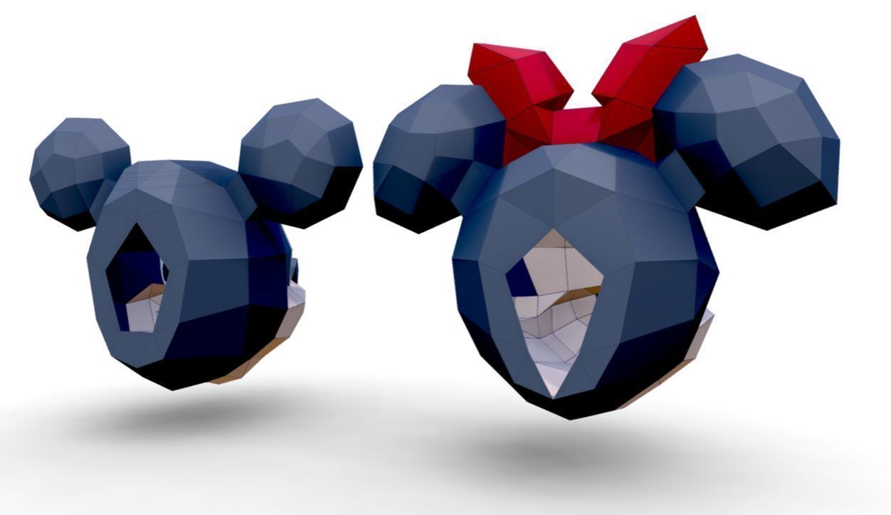 Mickey mouse and Minnie mouse 3D model_8