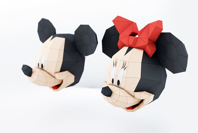 Mickey mouse and  Minnie mouse 3D model