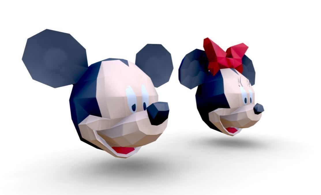 Mickey mouse and Minnie mouse 3D model_9