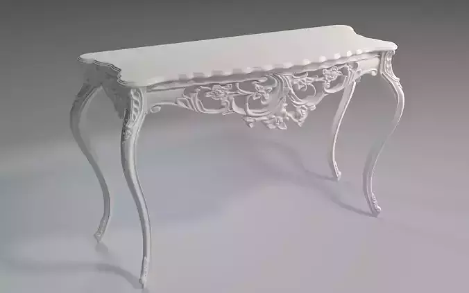 Sideboard console table with ornate design 3D model