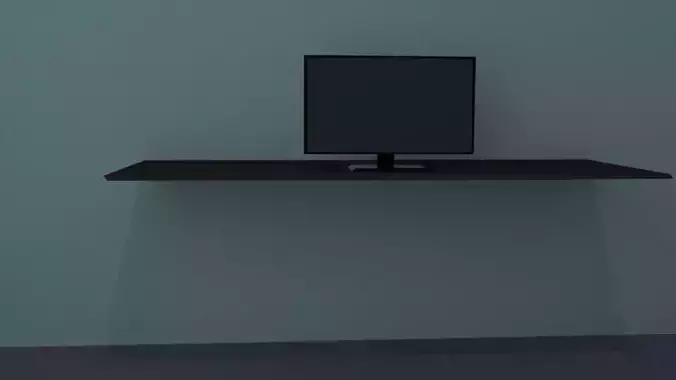 low poly LED TV BLACK  Low-poly 3D model