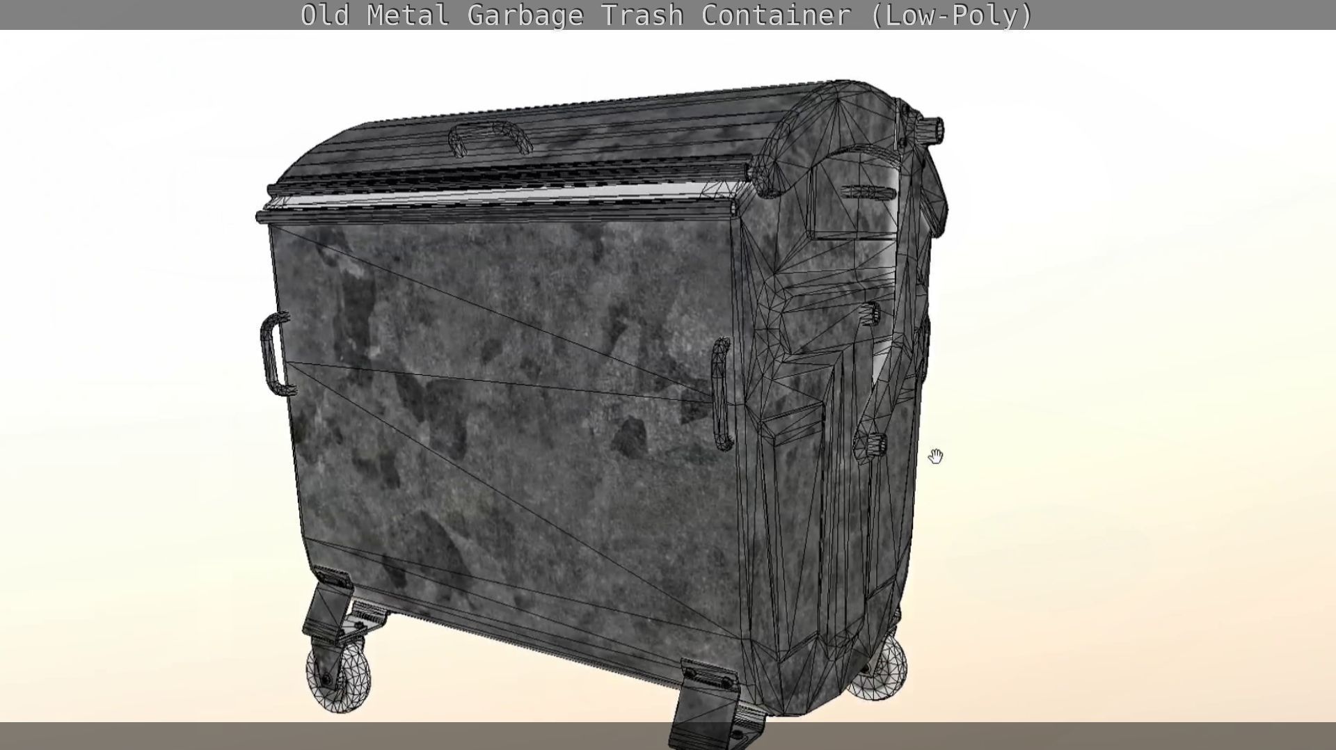 Old Metal Garbage Trash Container Low-Poly Low-poly 3D model_33