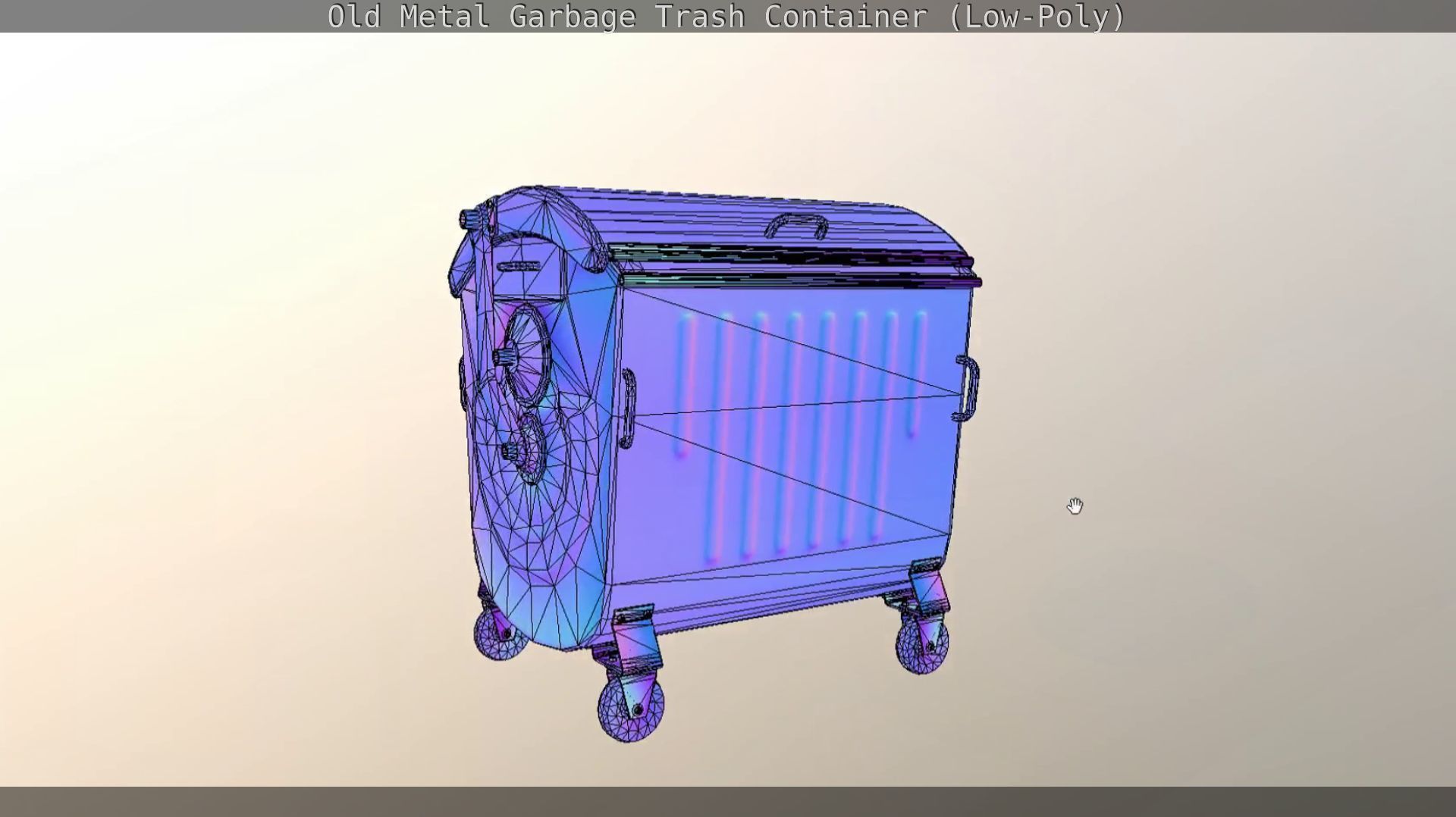 Old Metal Garbage Trash Container Low-Poly Low-poly 3D model_36