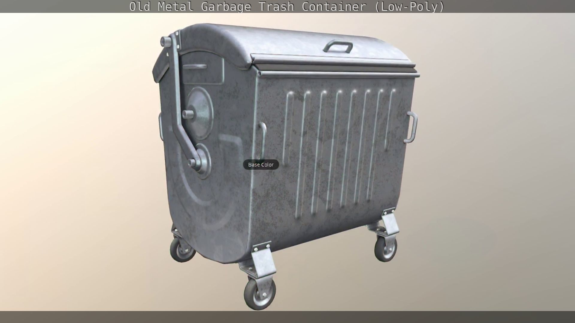 Old Metal Garbage Trash Container Low-Poly Low-poly 3D model_50