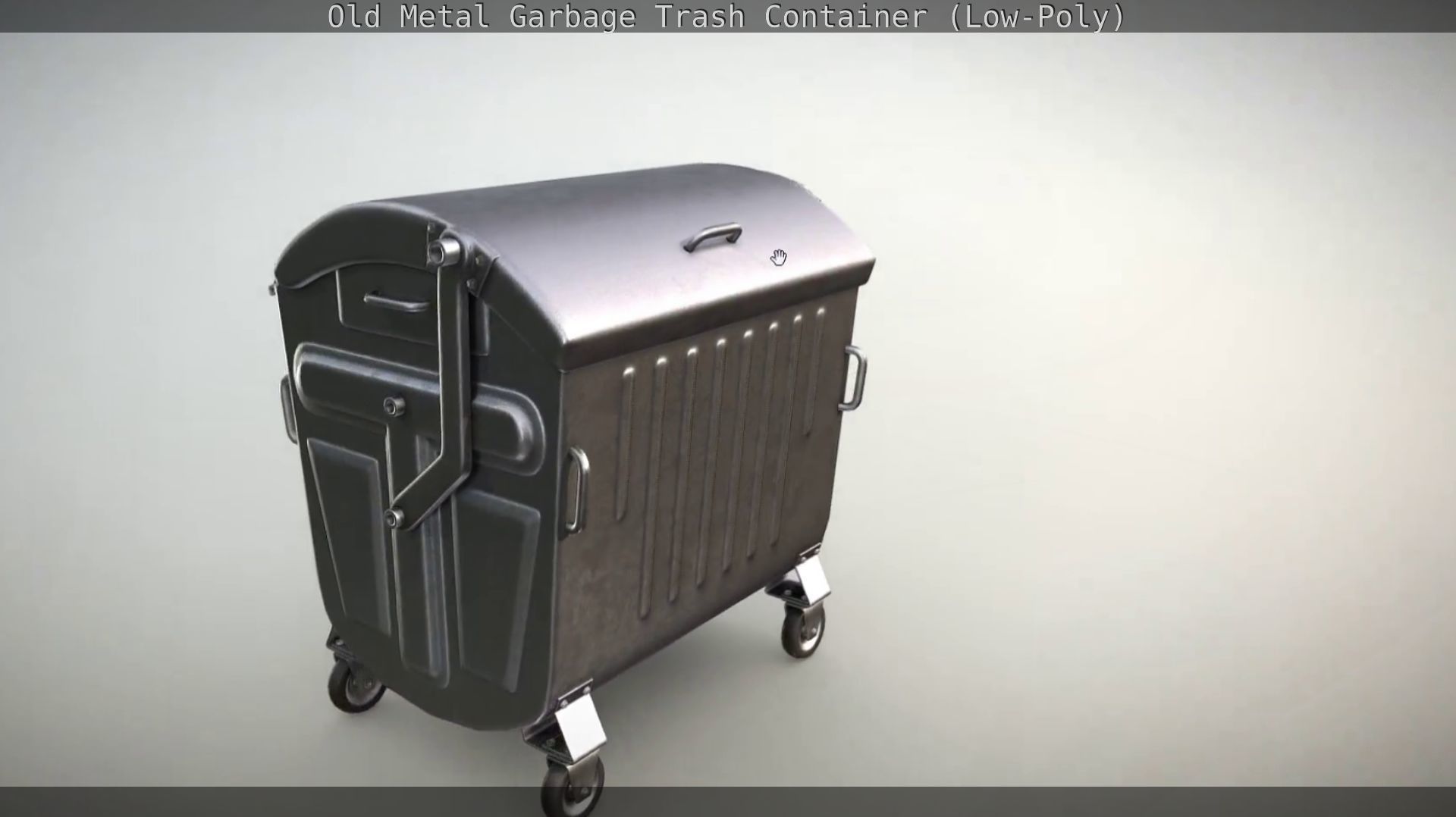 Old Metal Garbage Trash Container Low-Poly Low-poly 3D model_69