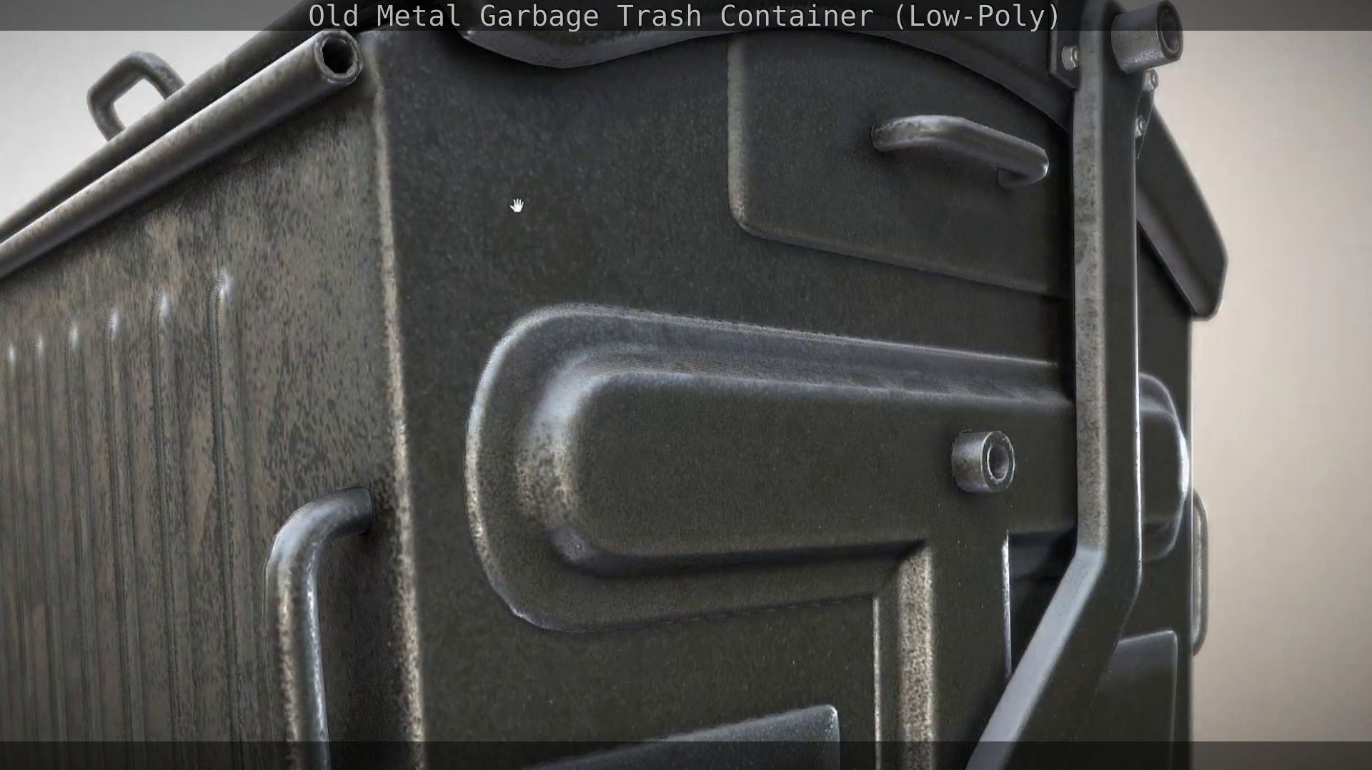 Old Metal Garbage Trash Container Low-Poly Low-poly 3D model_82