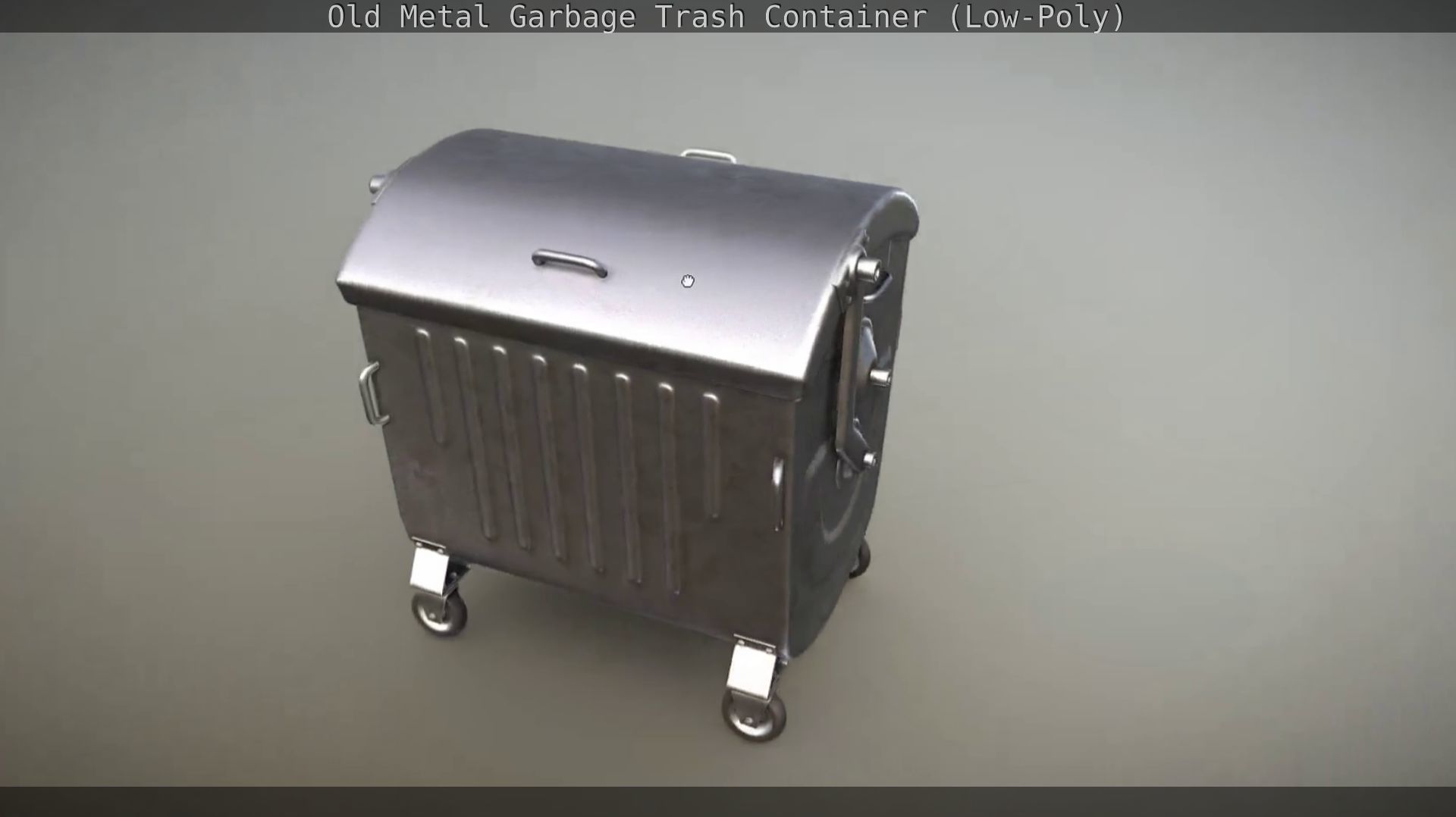 Old Metal Garbage Trash Container Low-Poly Low-poly 3D model_67