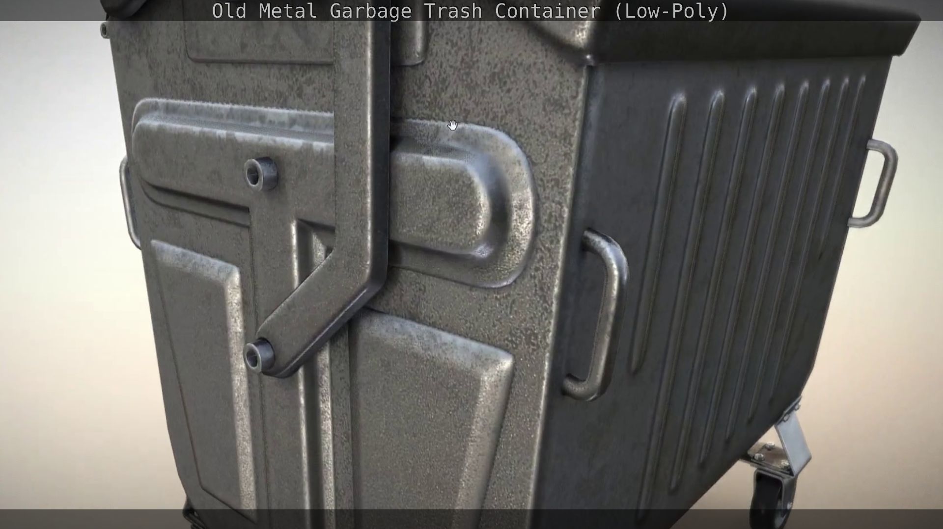 Old Metal Garbage Trash Container Low-Poly Low-poly 3D model_75