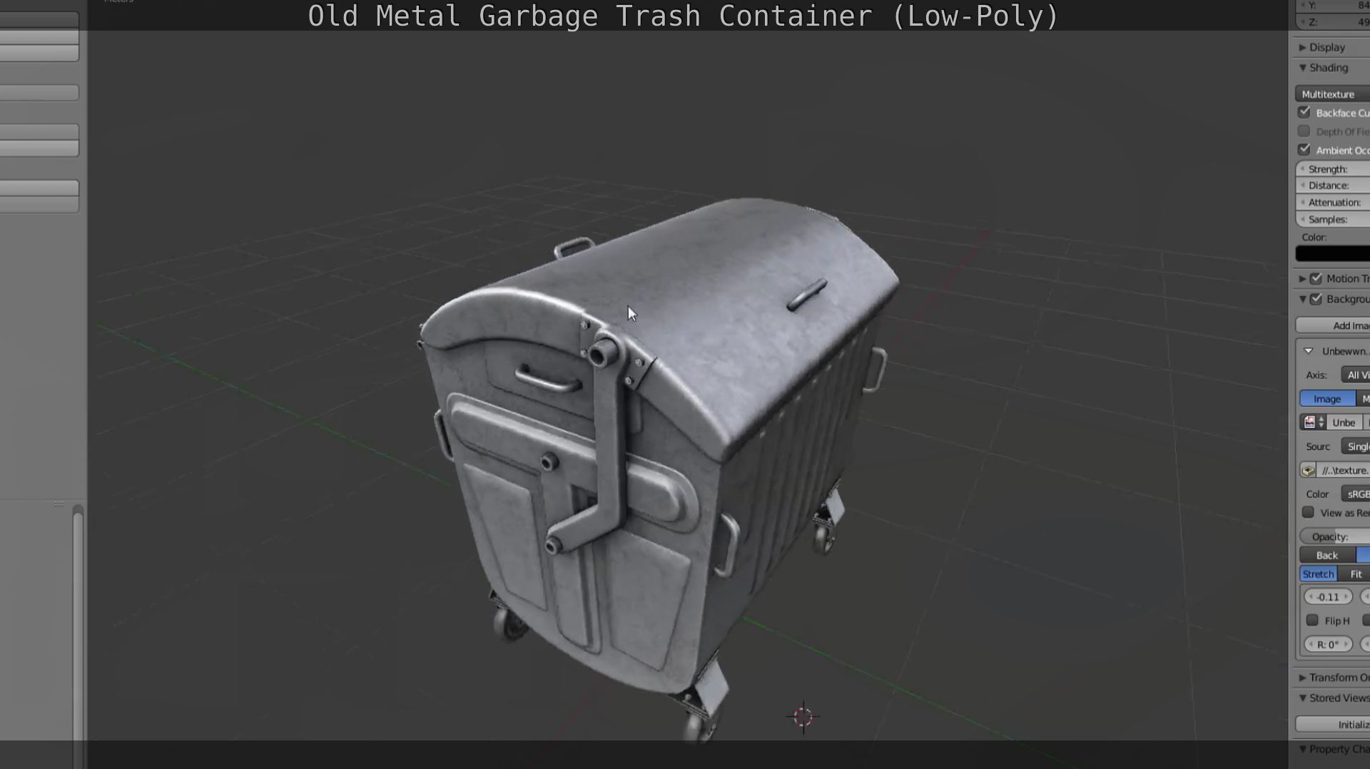 Old Metal Garbage Trash Container Low-Poly Low-poly 3D model_87