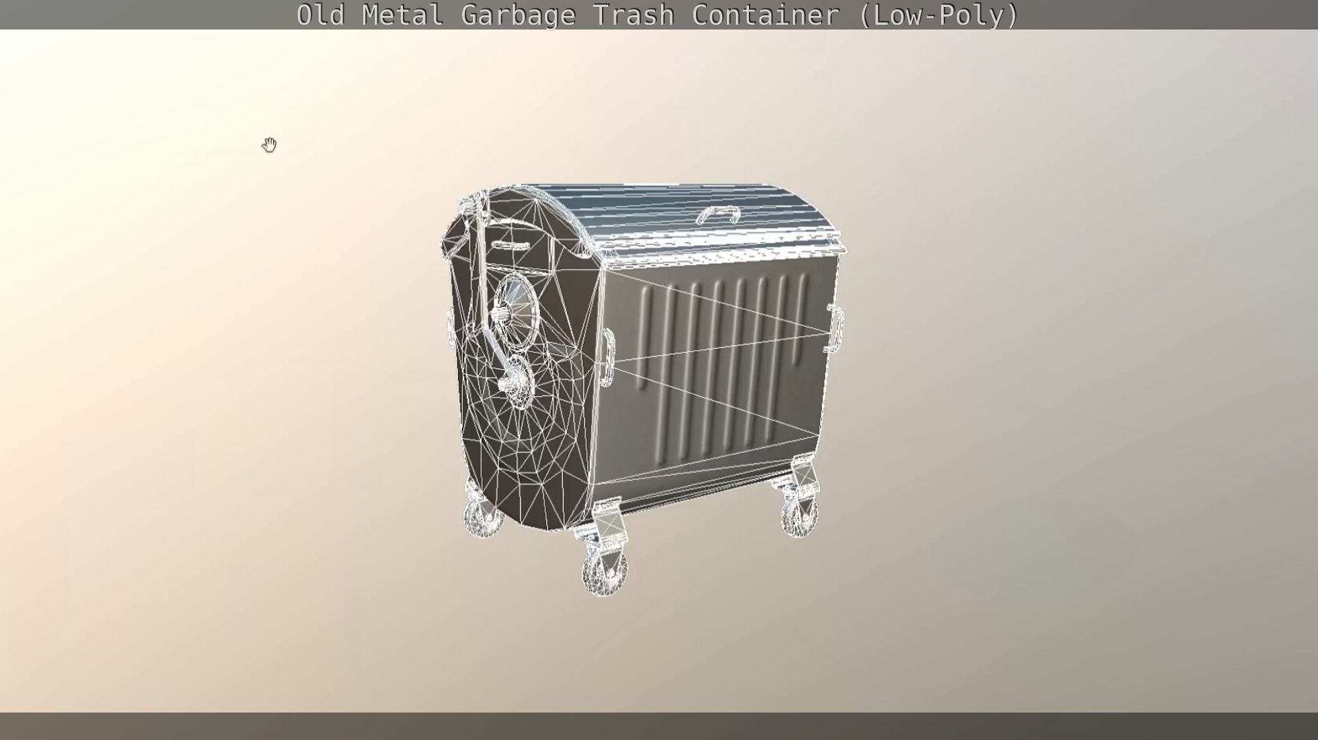 Old Metal Garbage Trash Container Low-Poly Low-poly 3D model_61