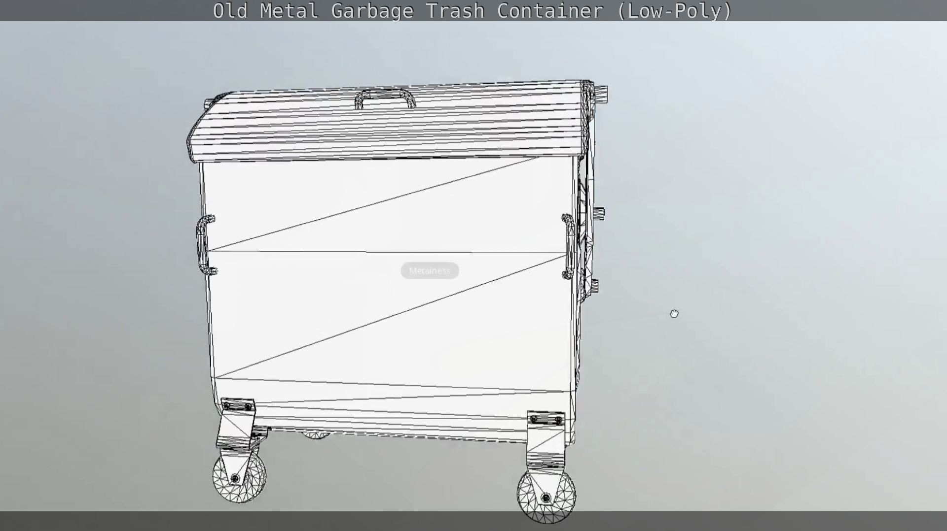 Old Metal Garbage Trash Container Low-Poly Low-poly 3D model_26