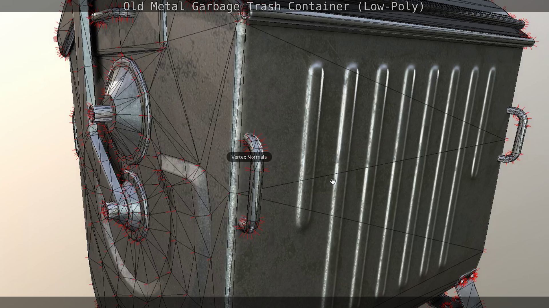 Old Metal Garbage Trash Container Low-Poly Low-poly 3D model_41