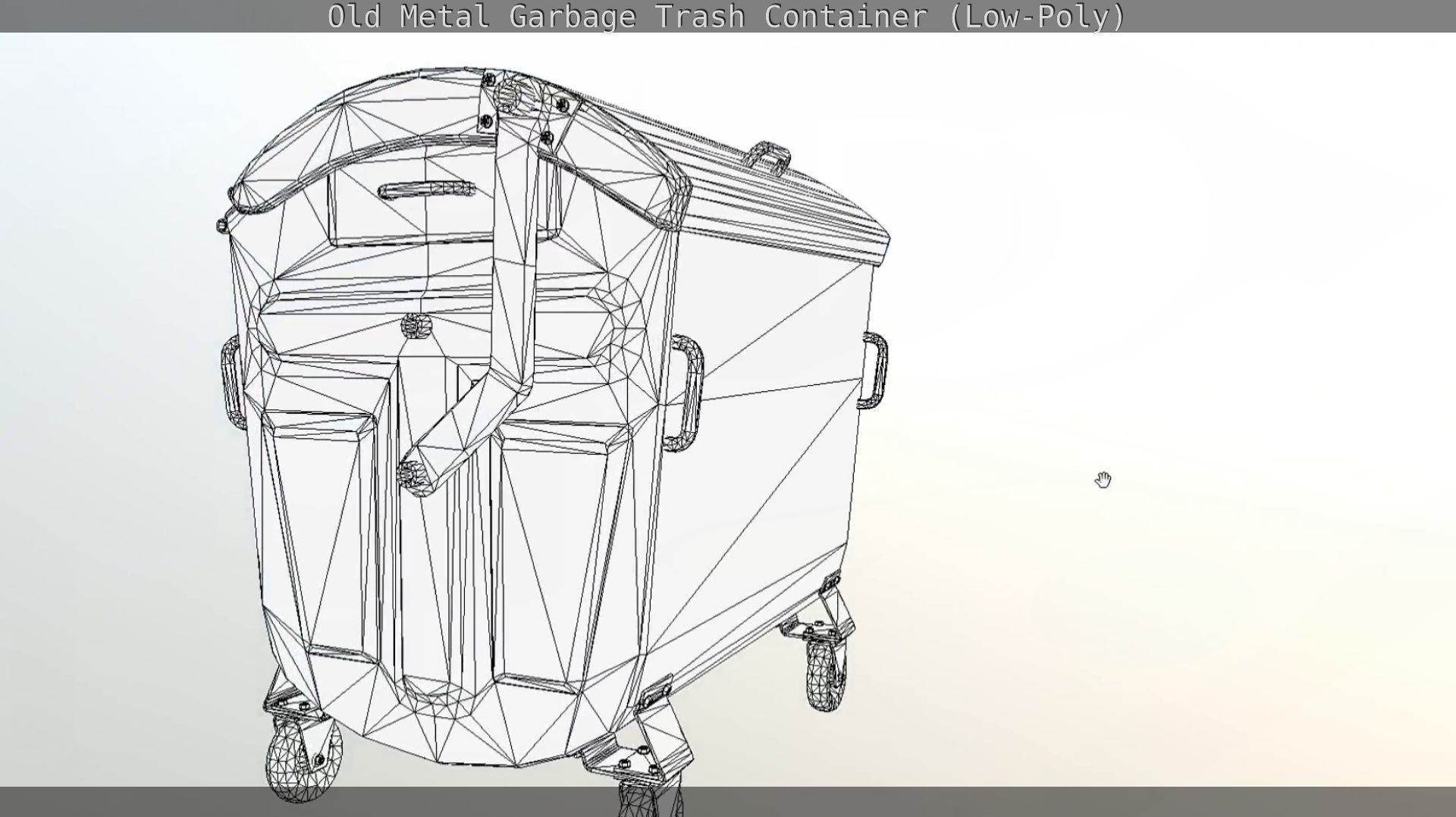 Old Metal Garbage Trash Container Low-Poly Low-poly 3D model_31