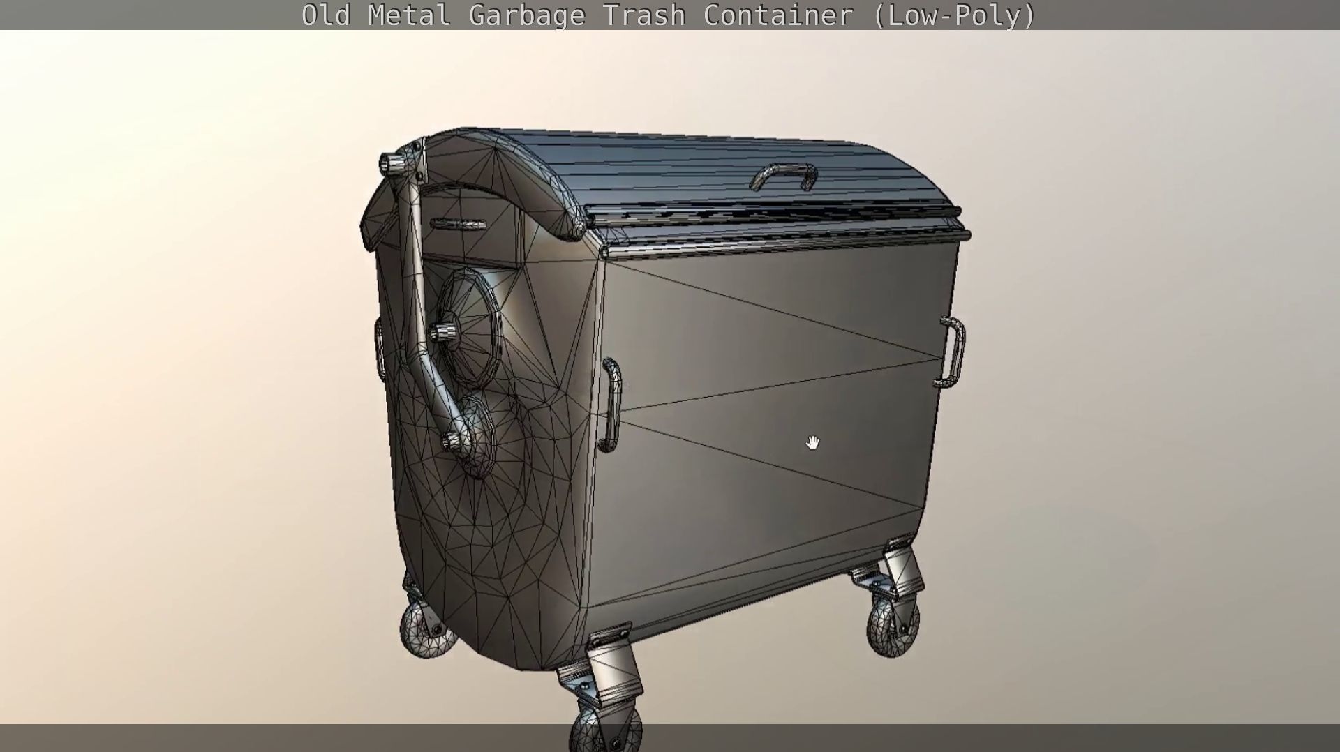 Old Metal Garbage Trash Container Low-Poly Low-poly 3D model_38