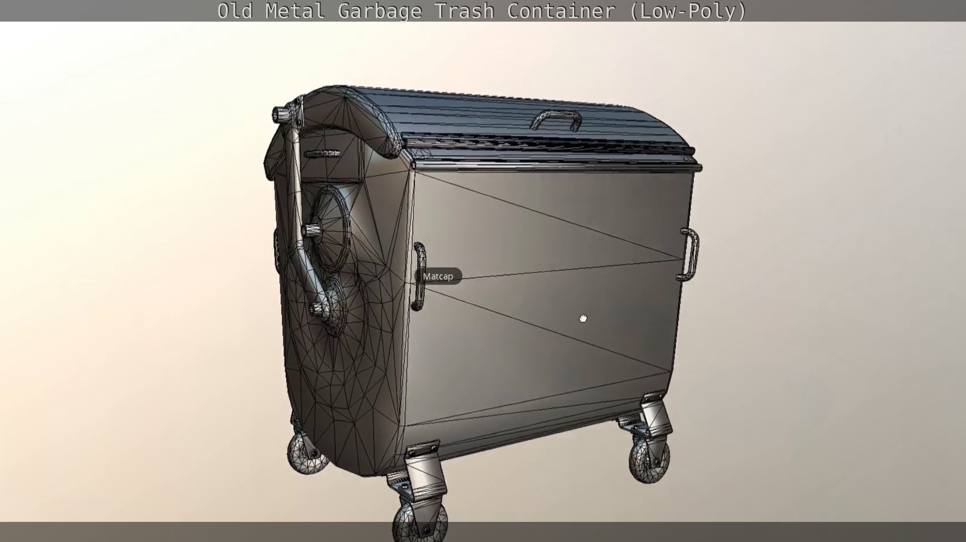 Old Metal Garbage Trash Container Low-Poly Low-poly 3D model_37