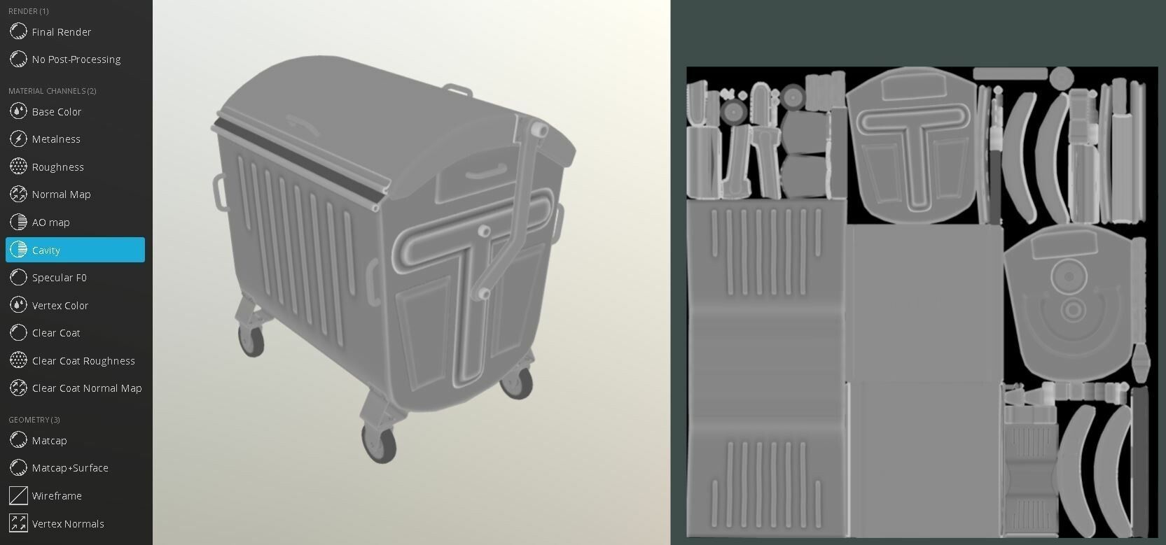Old Metal Garbage Trash Container Low-Poly Low-poly 3D model_20