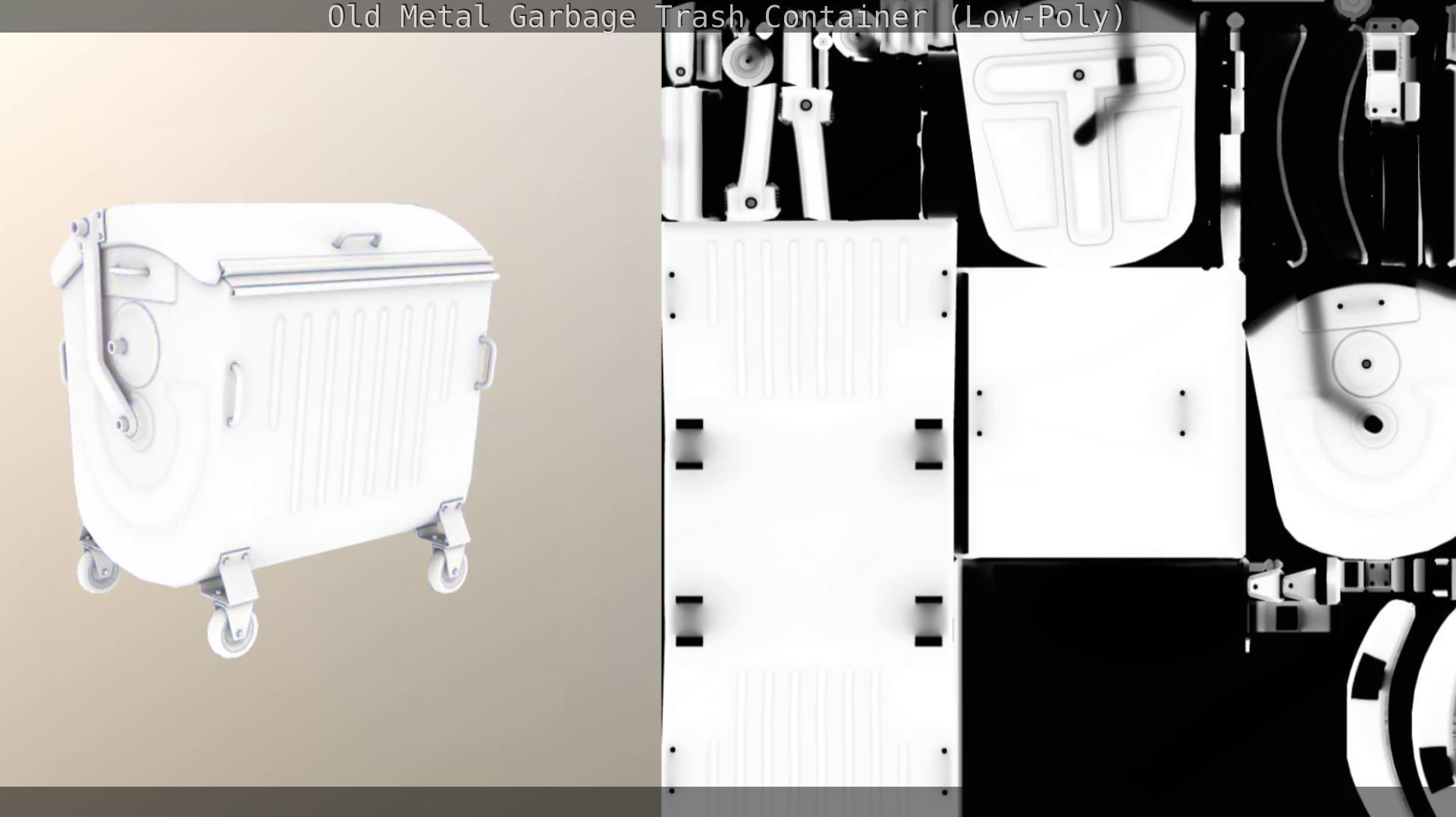 Old Metal Garbage Trash Container Low-Poly Low-poly 3D model_57