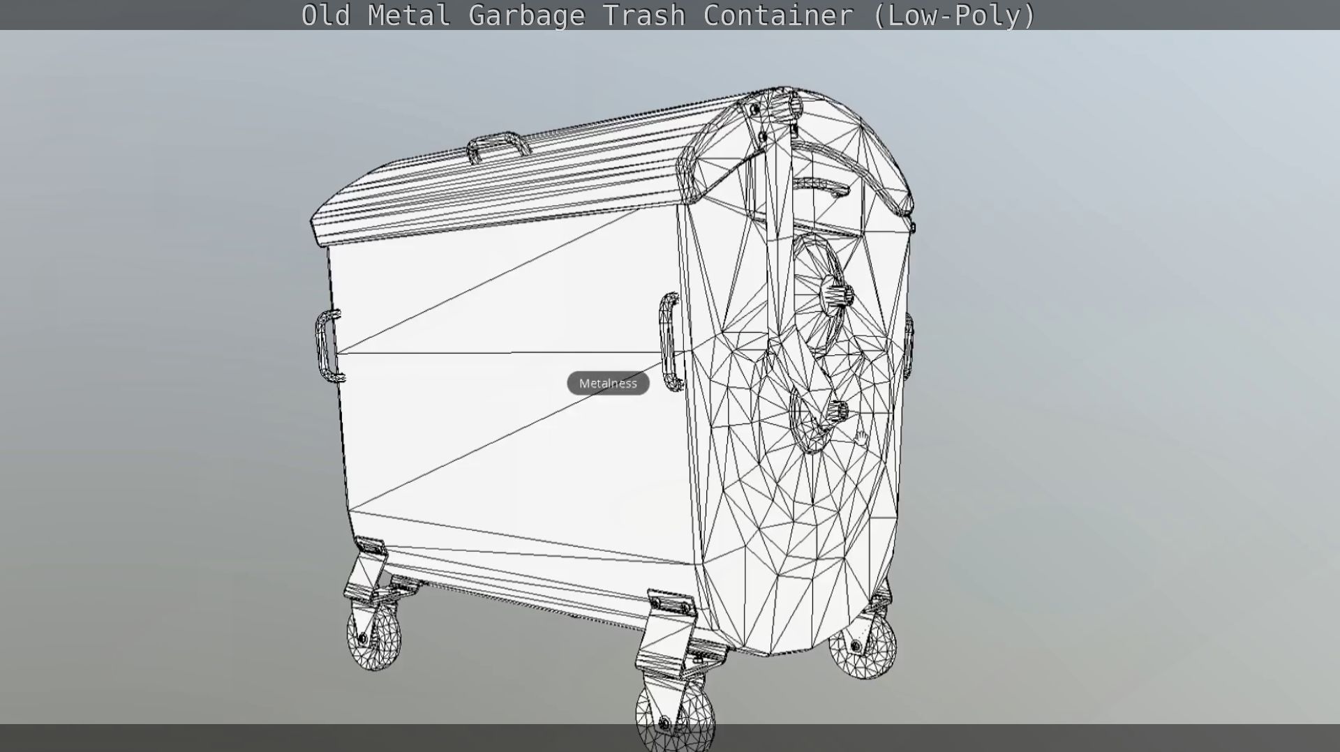 Old Metal Garbage Trash Container Low-Poly Low-poly 3D model_30