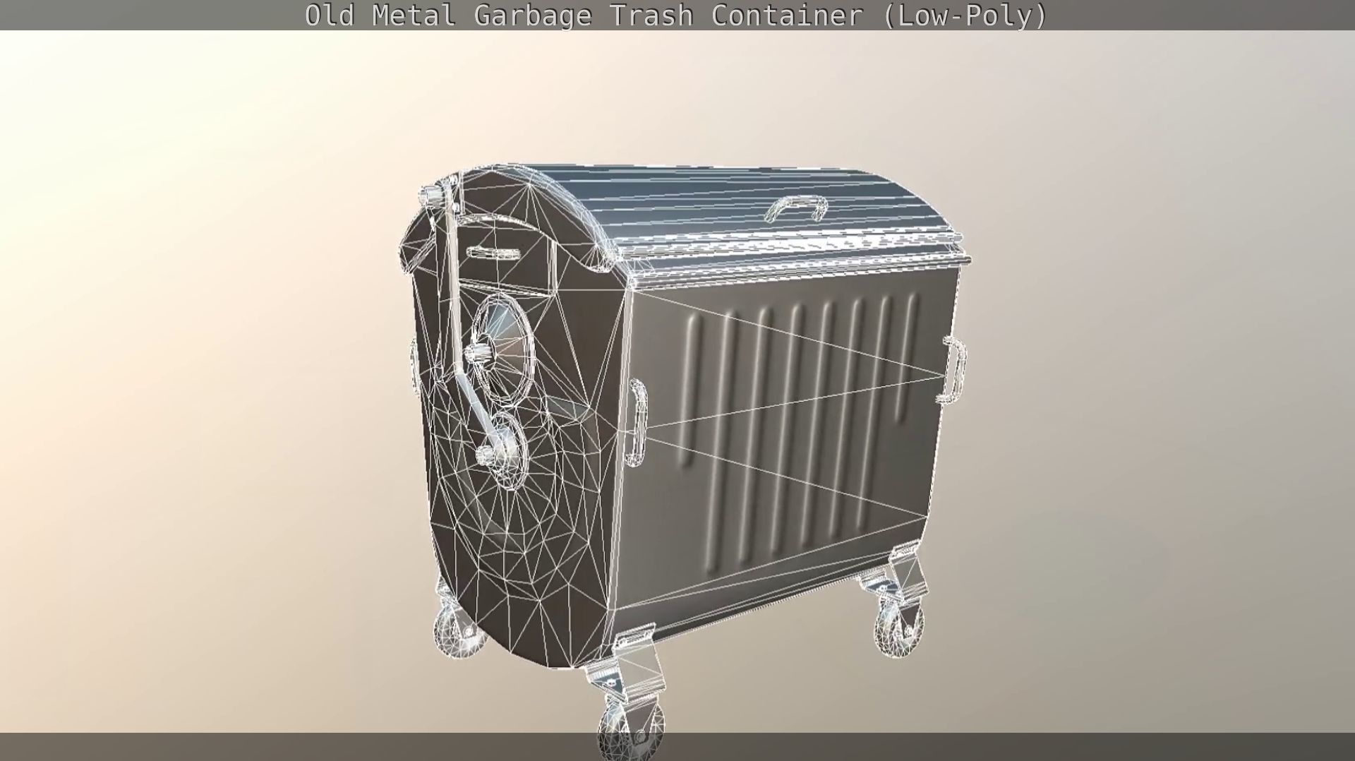 Old Metal Garbage Trash Container Low-Poly Low-poly 3D model_62