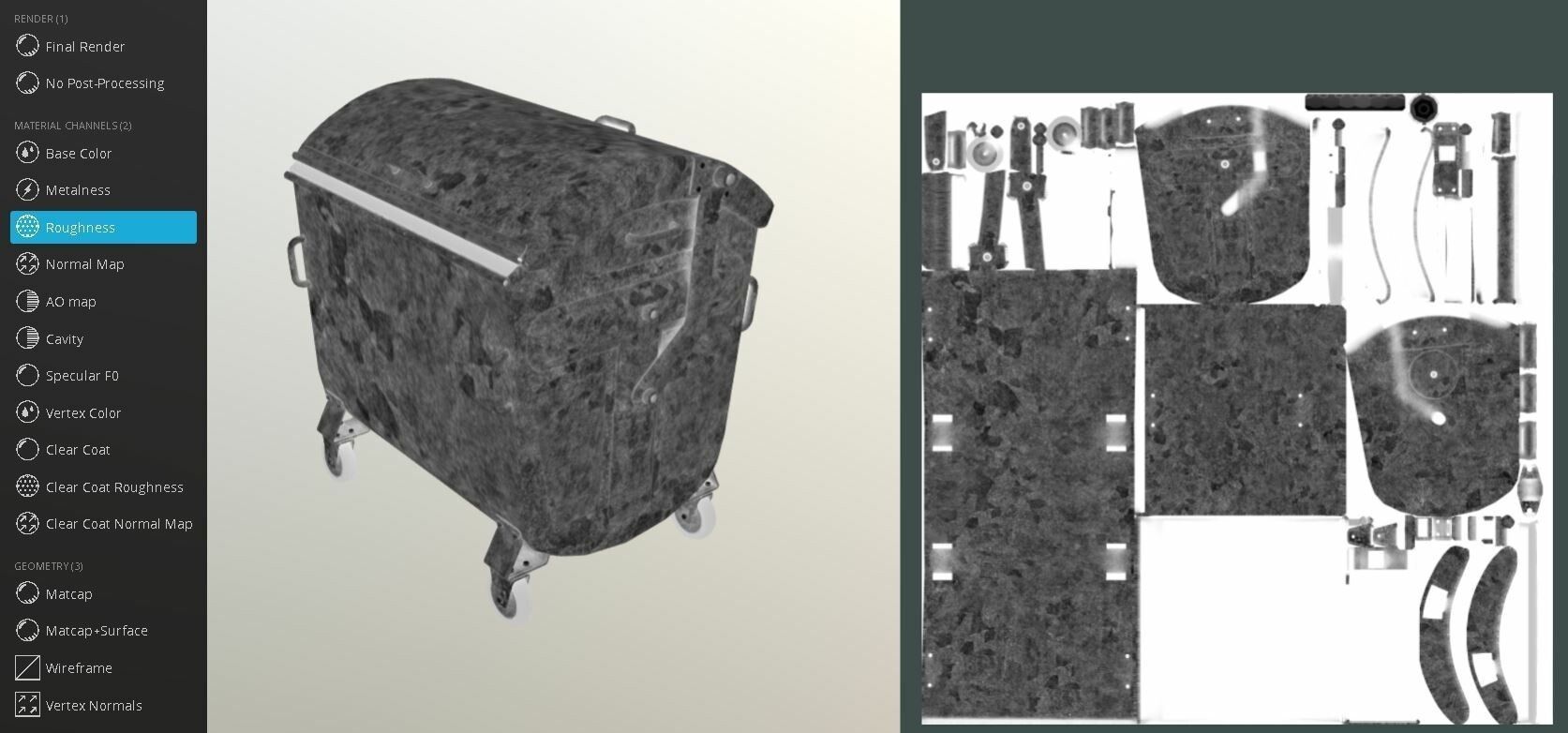 Old Metal Garbage Trash Container Low-Poly Low-poly 3D model_19