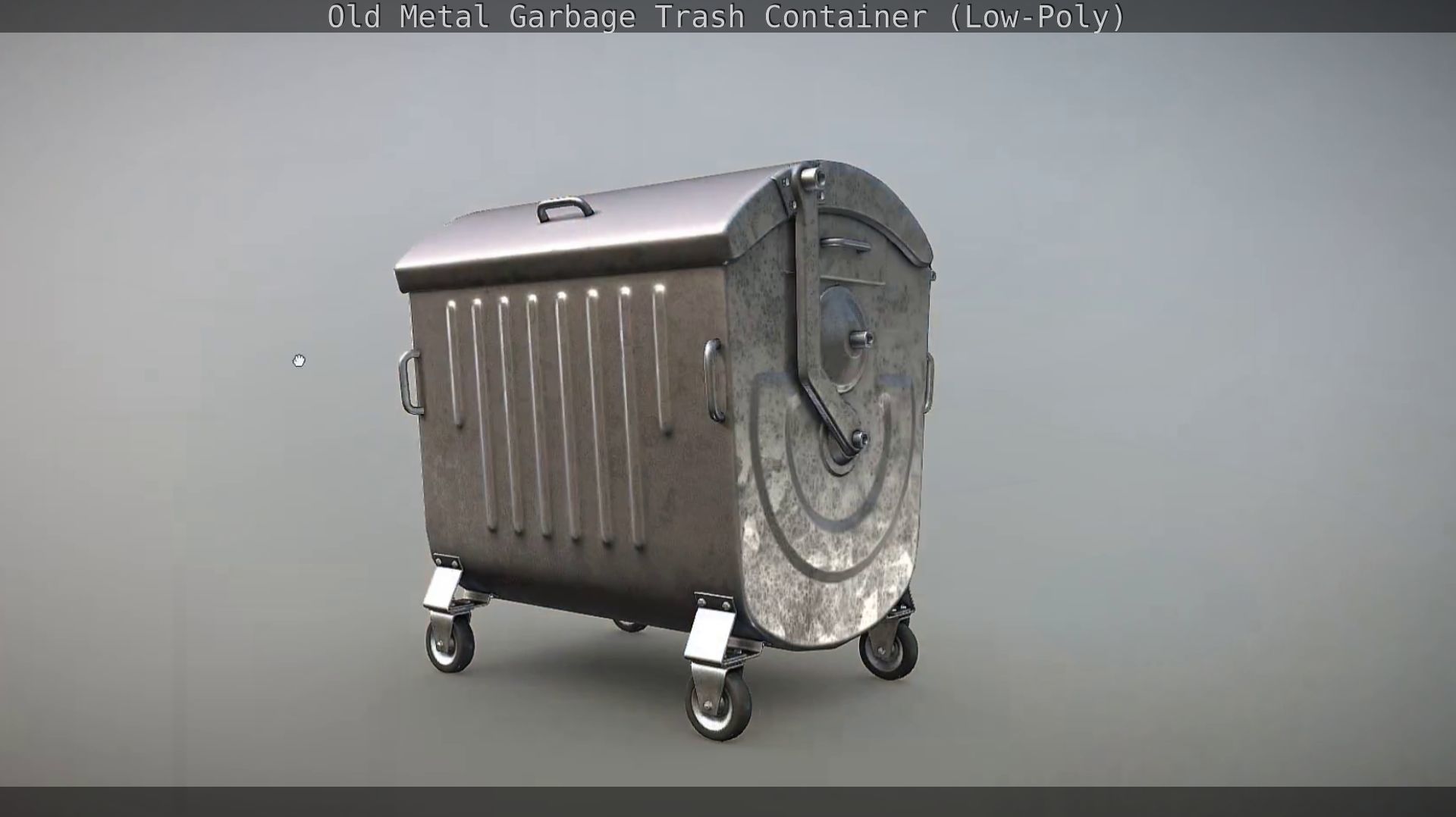 Old Metal Garbage Trash Container Low-Poly Low-poly 3D model_11