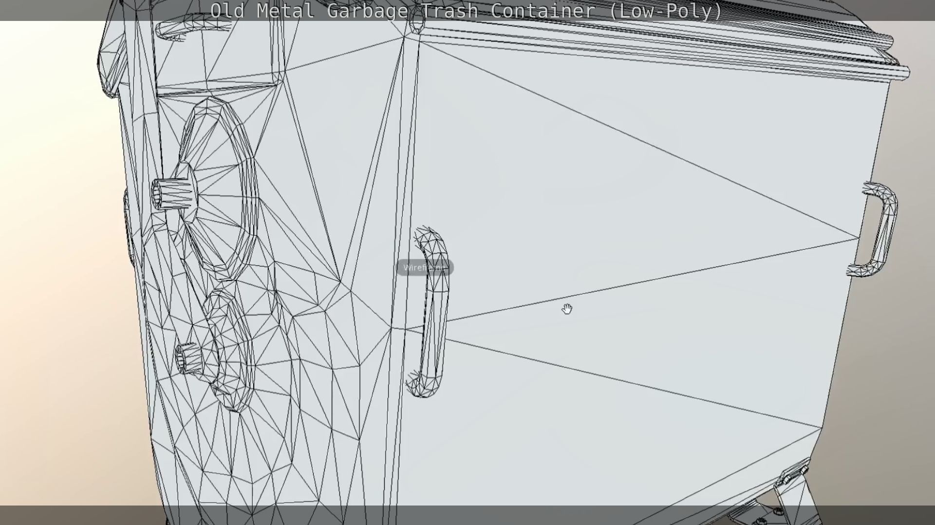 Old Metal Garbage Trash Container Low-Poly Low-poly 3D model_40