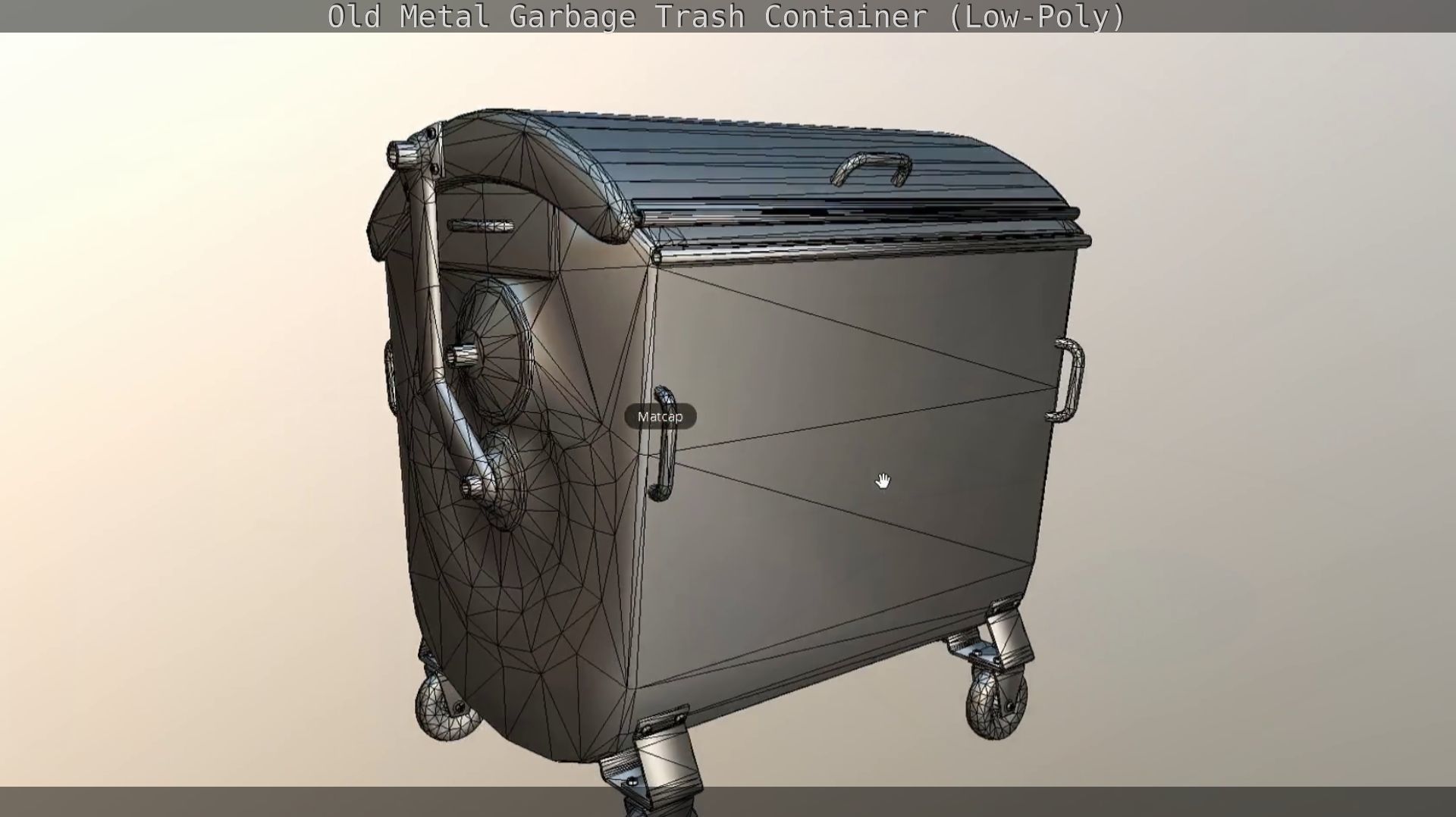 Old Metal Garbage Trash Container Low-Poly Low-poly 3D model_42