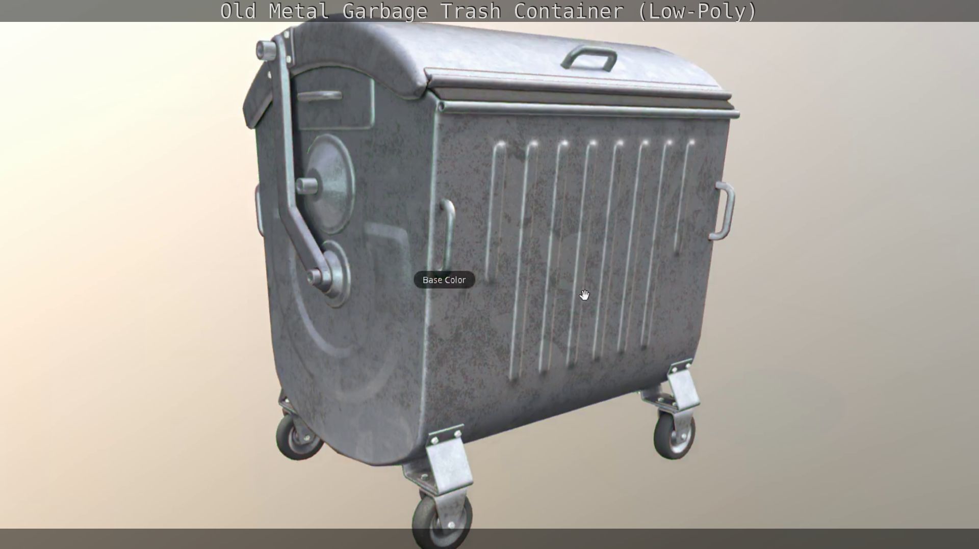 Old Metal Garbage Trash Container Low-Poly Low-poly 3D model_49