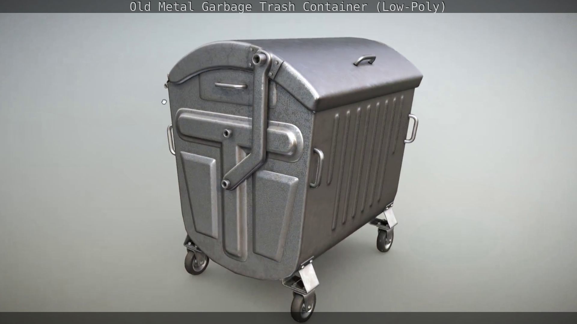 Old Metal Garbage Trash Container Low-Poly Low-poly 3D model_72