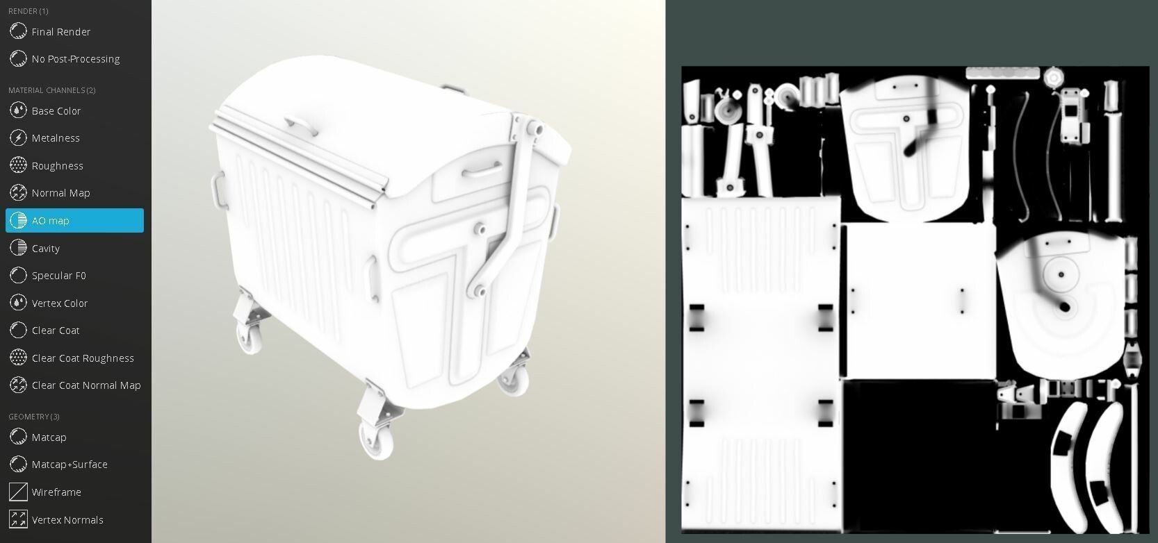 Old Metal Garbage Trash Container Low-Poly Low-poly 3D model_18