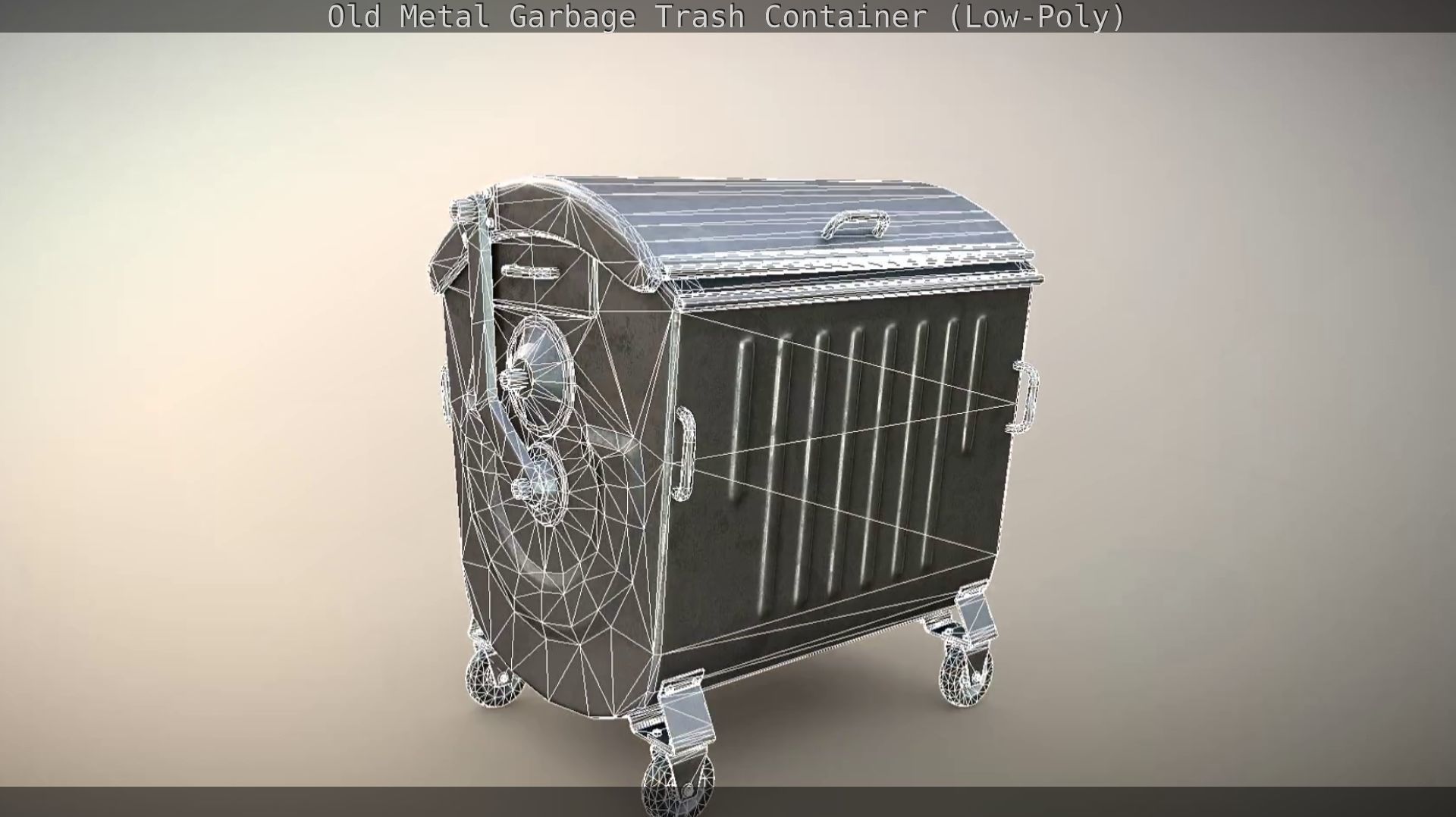 Old Metal Garbage Trash Container Low-Poly Low-poly 3D model_64